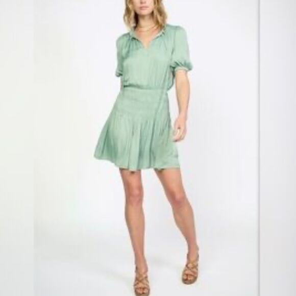 Current Air Dresses & Skirts - Anthropologie Current Air Crinkle Texture
Samantha Smocked Sage Mini Dress Small